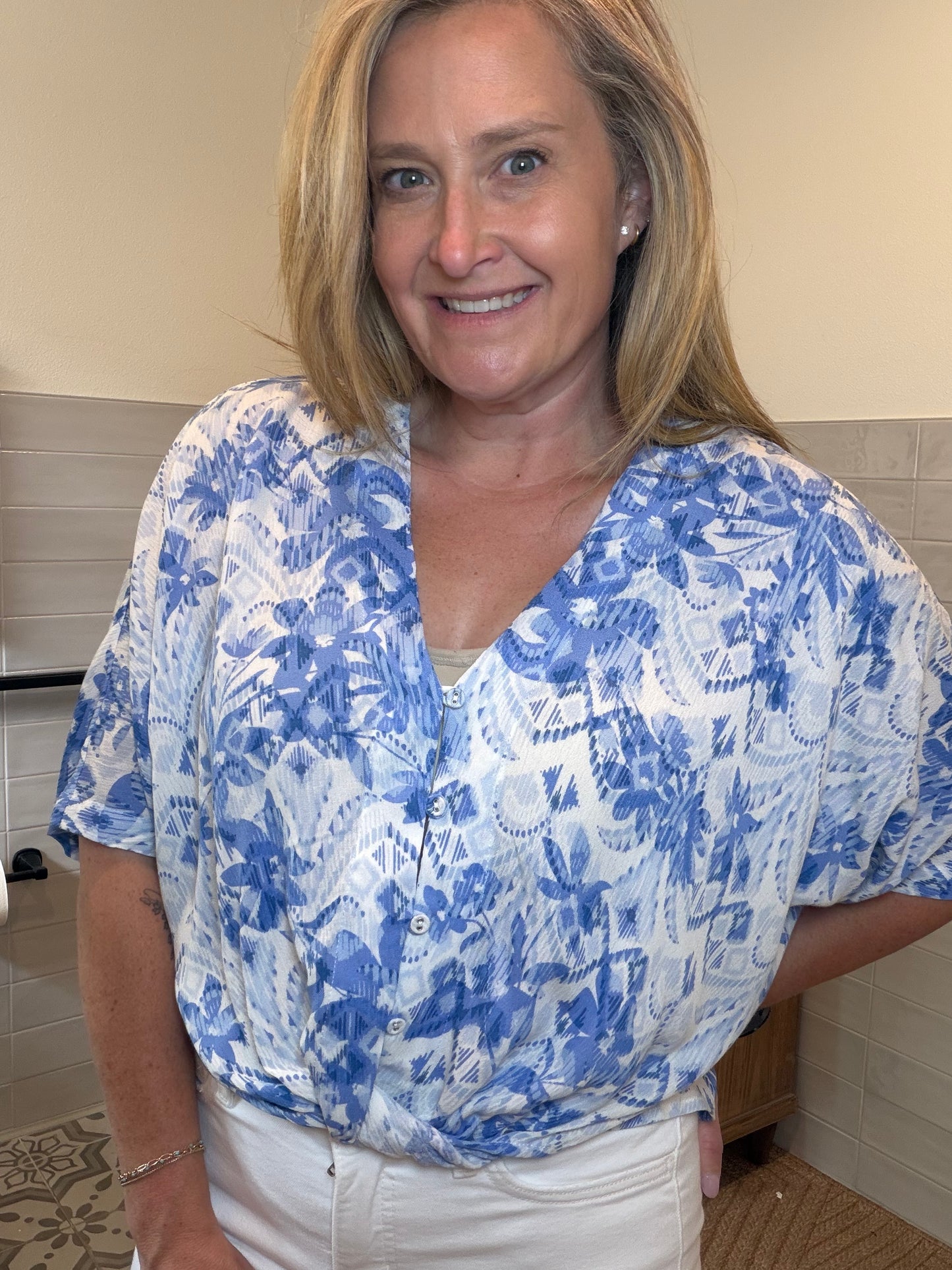 Floral Knot Front Top