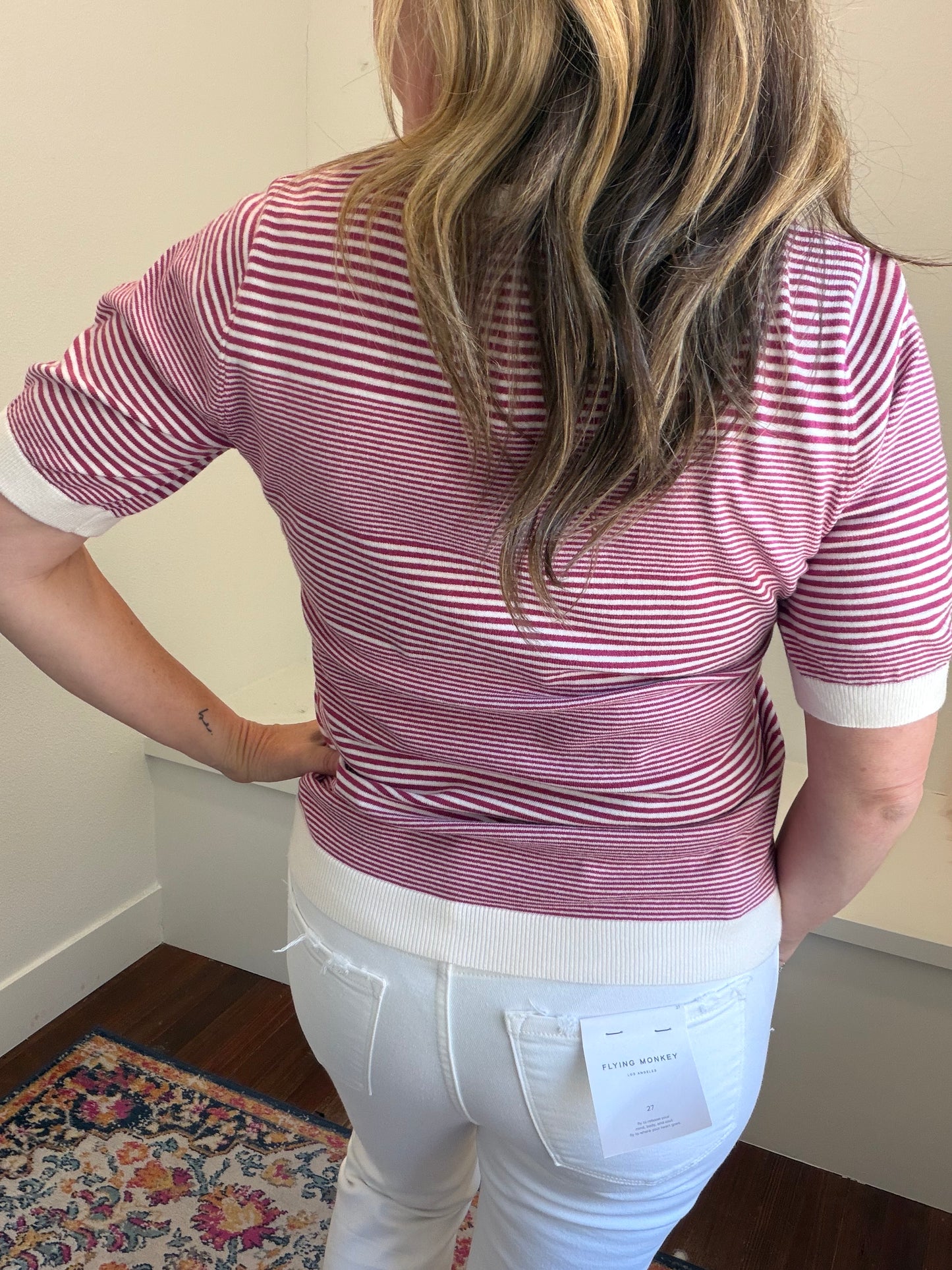 Magenta Stripe Sweater