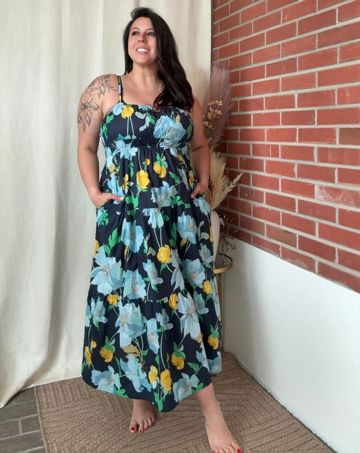 Navy Floral Maxi Dress