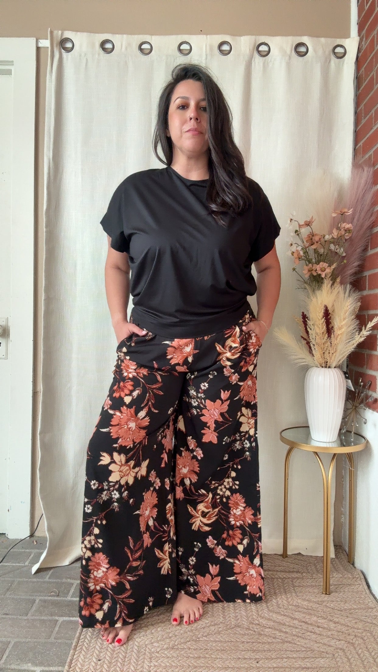Flower Wide Leg Pants