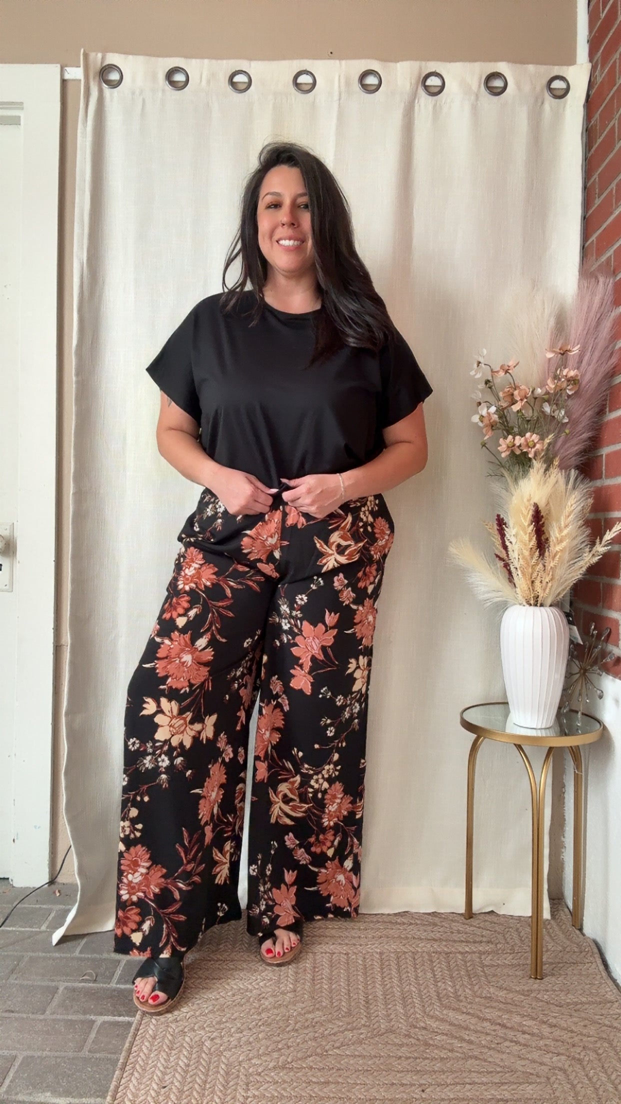 Flower Wide Leg Pants