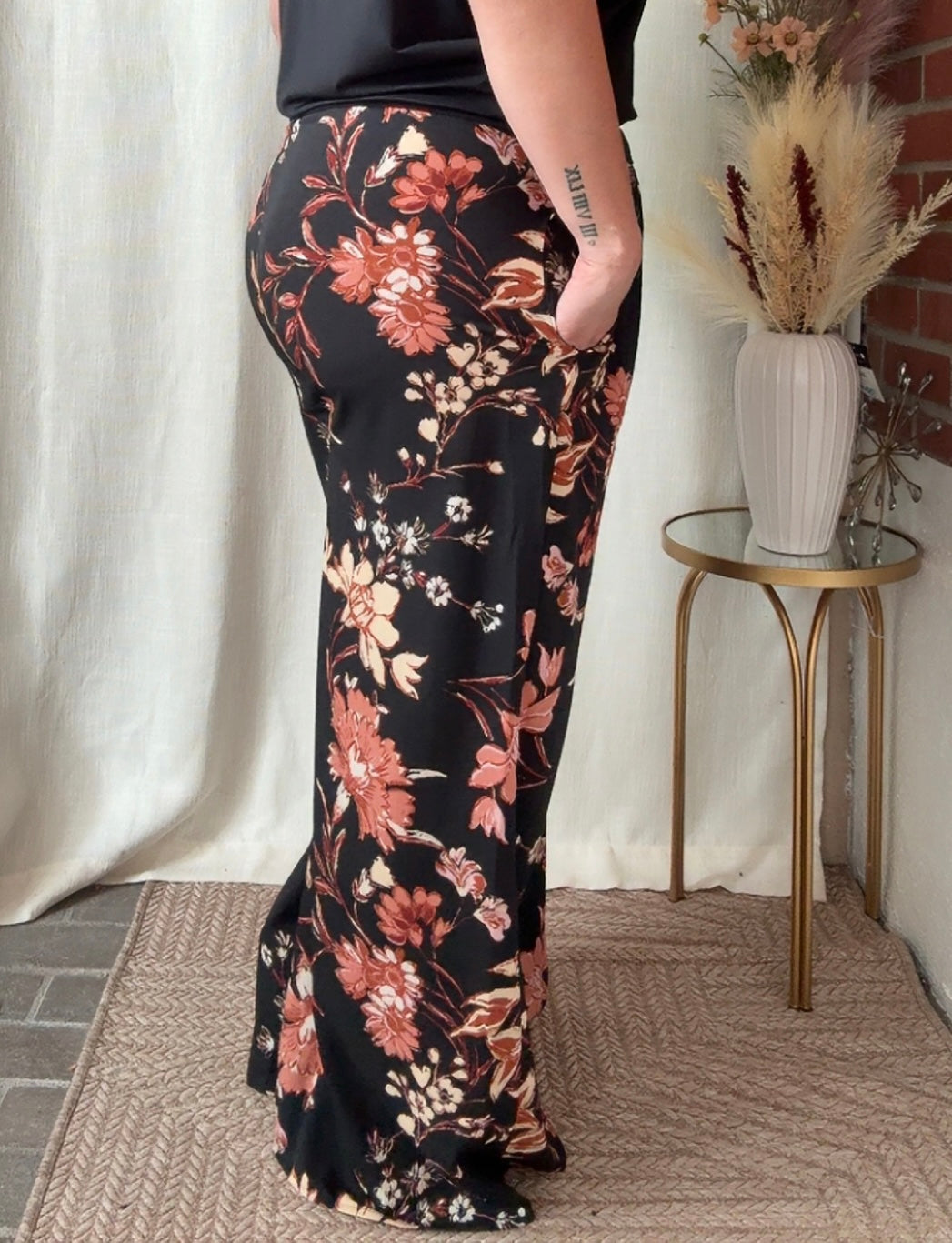 Flower Wide Leg Pants