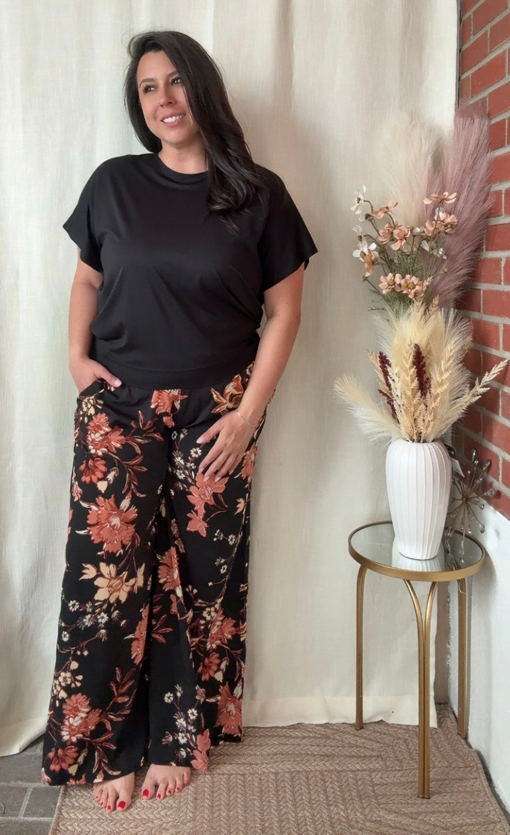Flower Wide Leg Pants