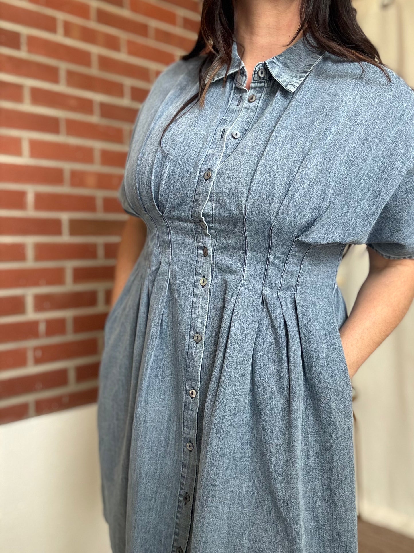 Denim Wash Mini Dress