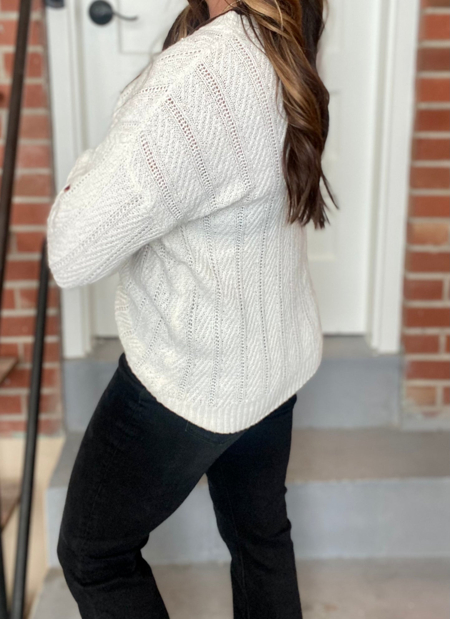 Ivory Crew Neck Sweater - Small