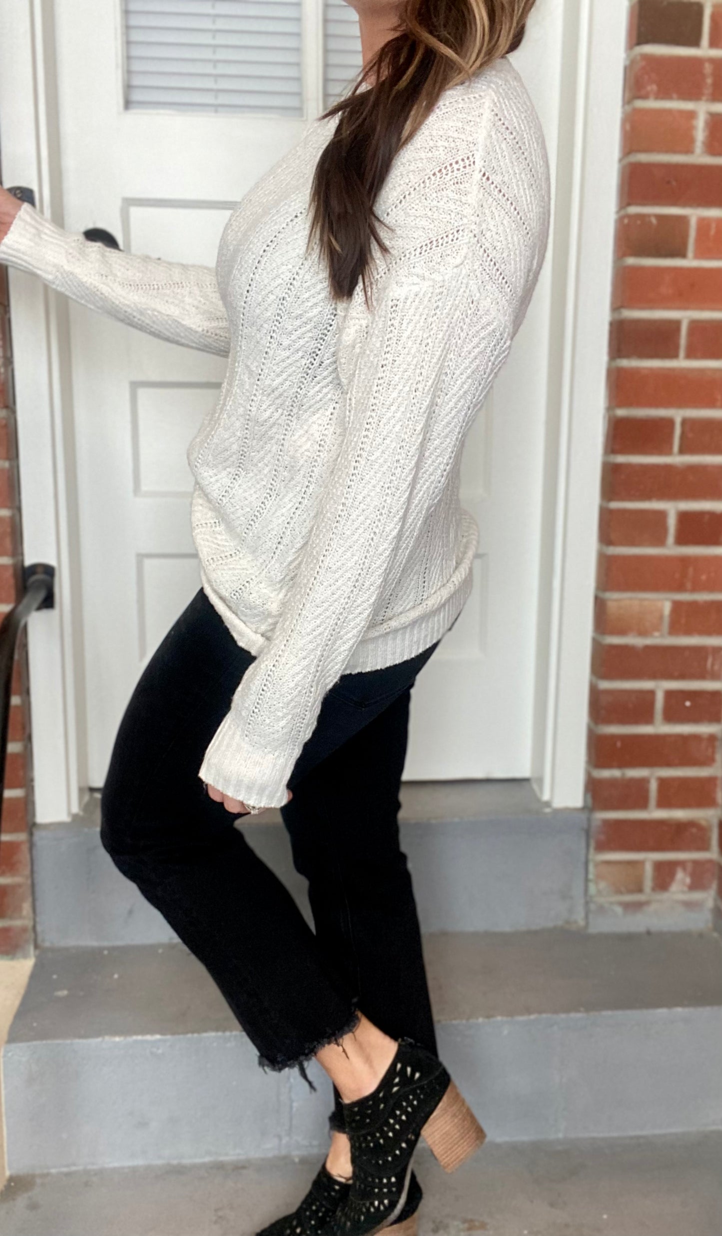 Ivory Crew Neck Sweater - Small