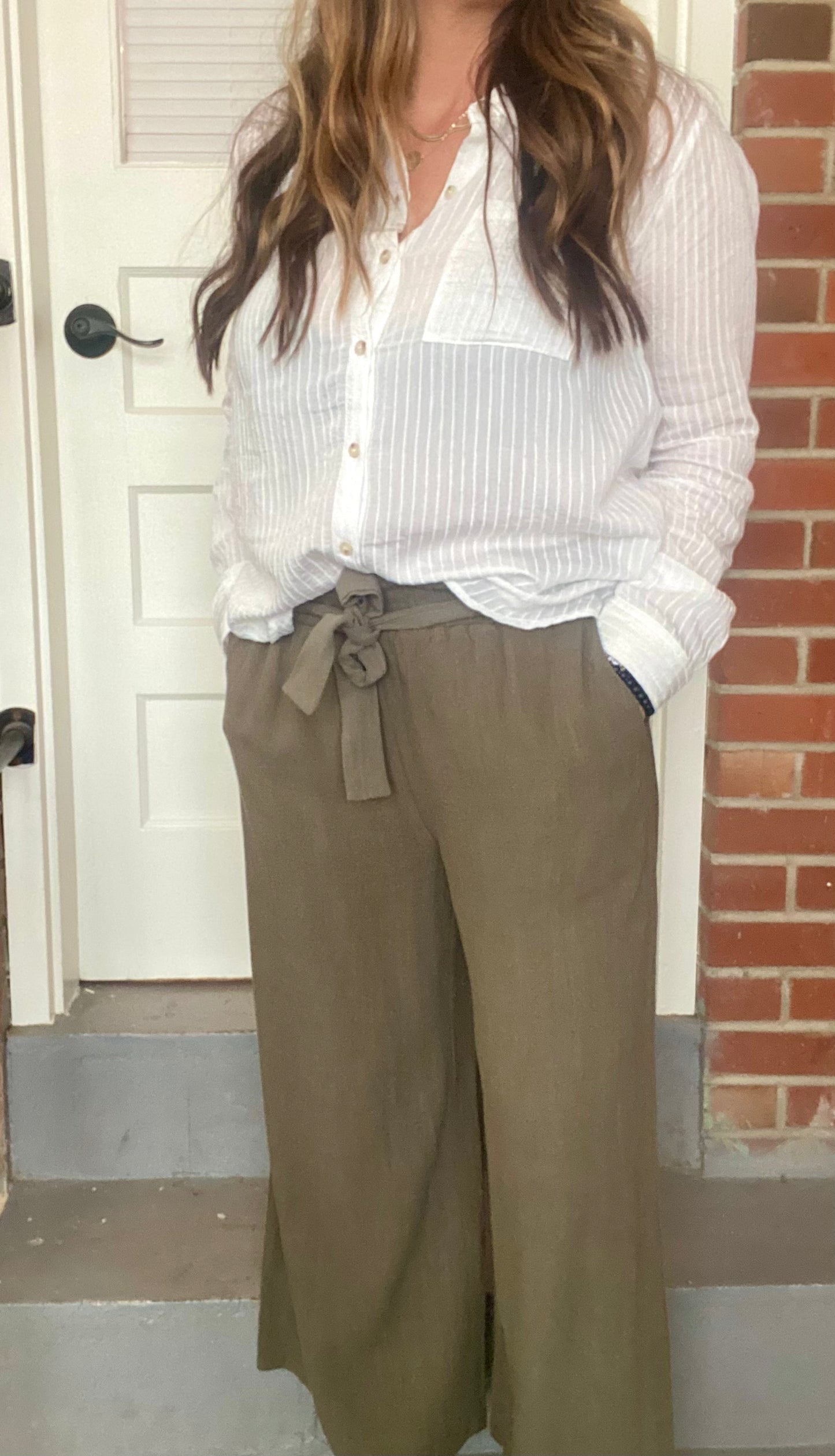 Olive Wide Leg Pants