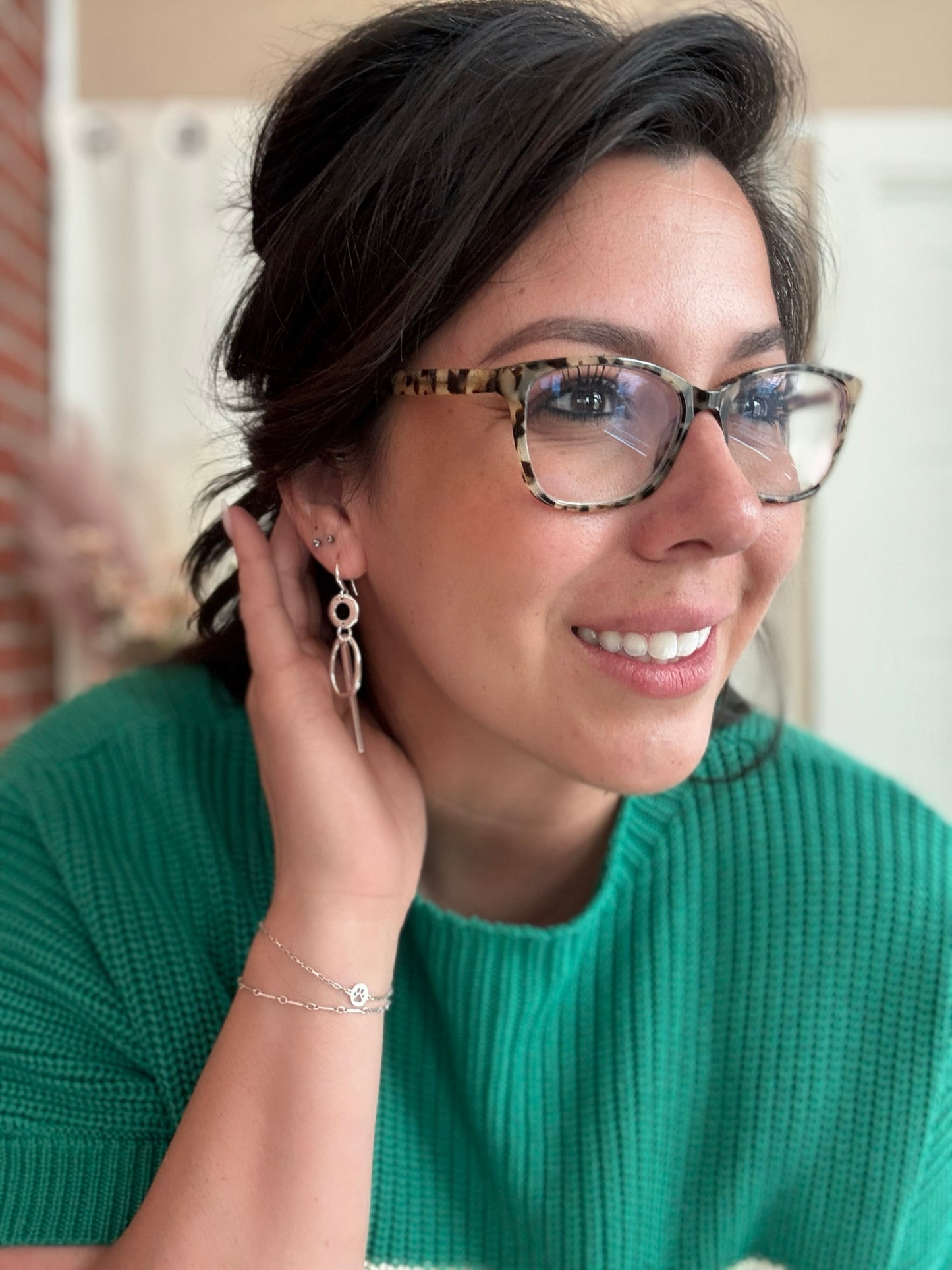 Circle and Pendant Earring