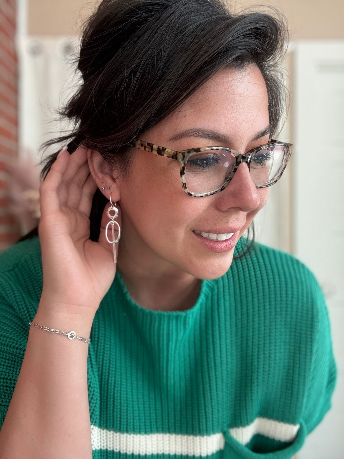 Circle and Pendant Earring