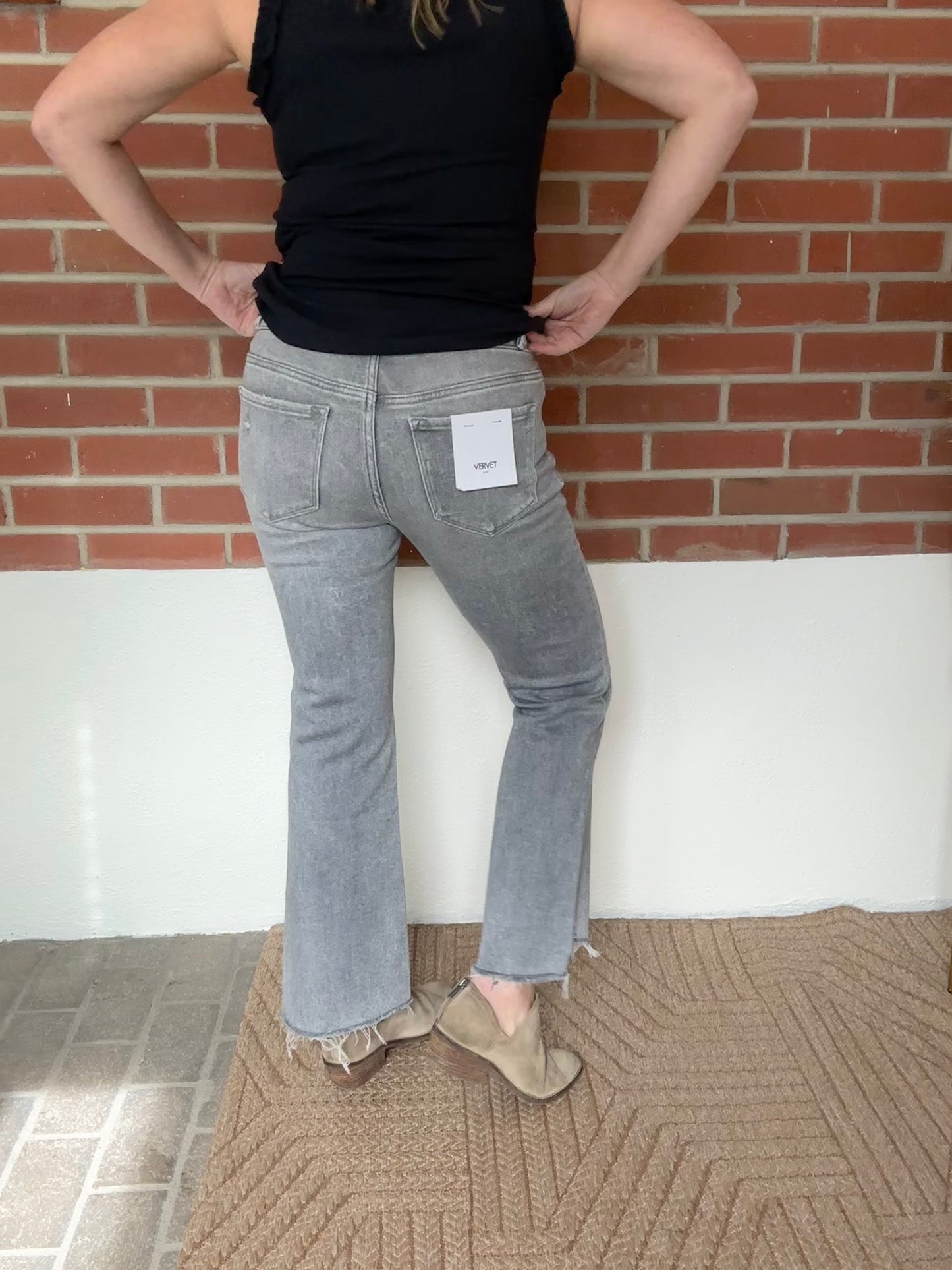 Slant High Rise Mini Bootcut Jeans