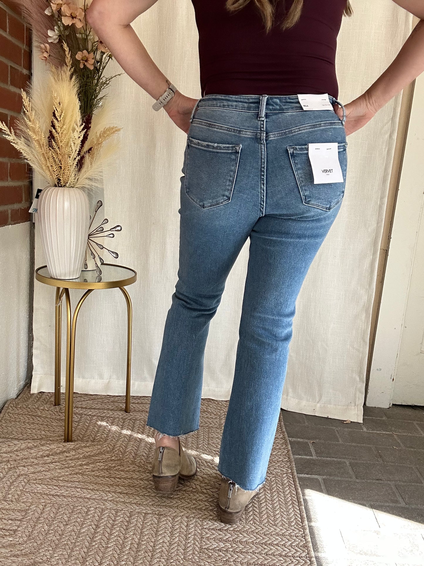 Sophia High Rise Crop Flare Jeans