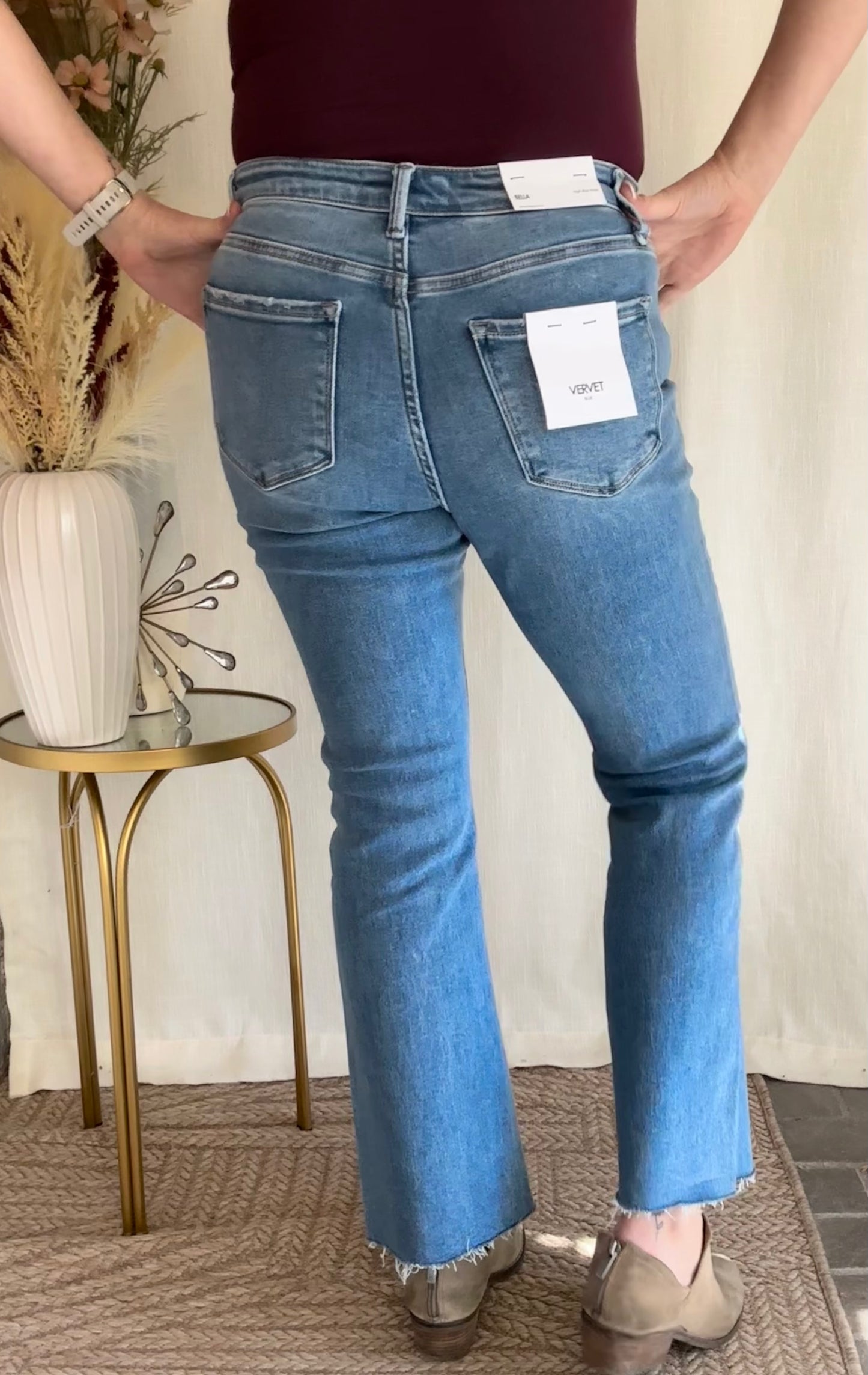 Sophia High Rise Crop Flare Jeans