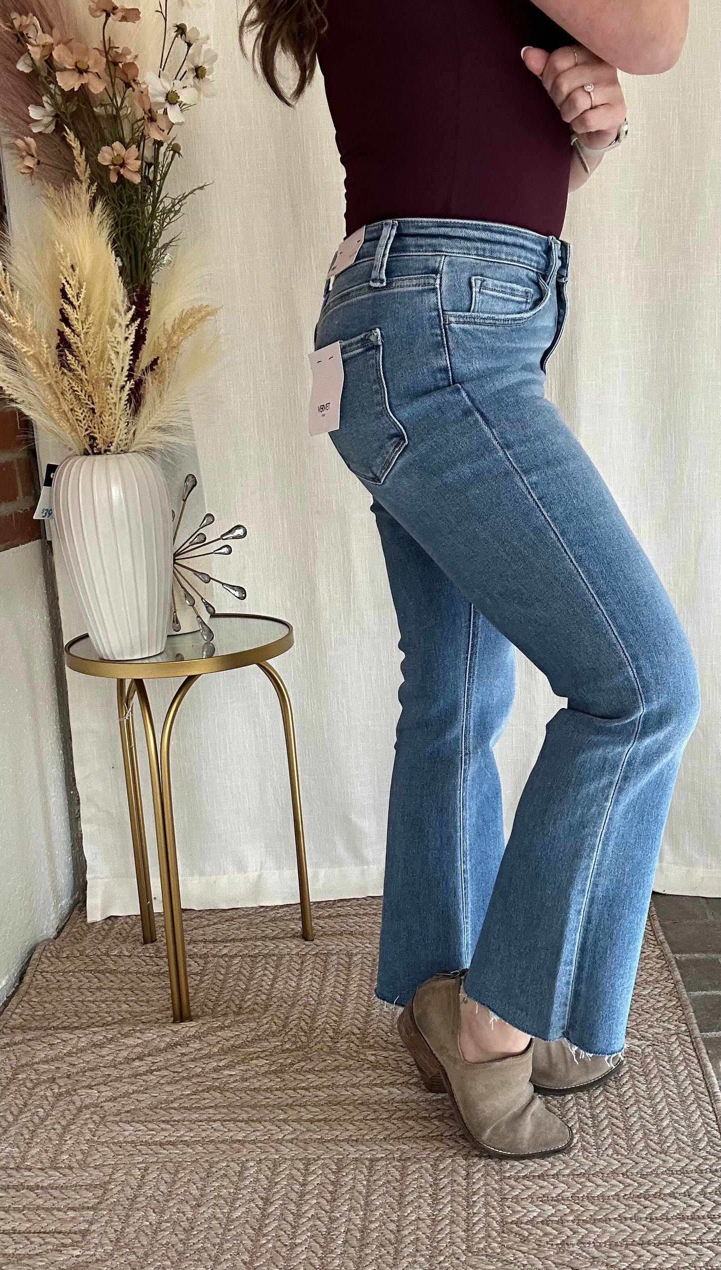 Sophia High Rise Crop Flare Jeans