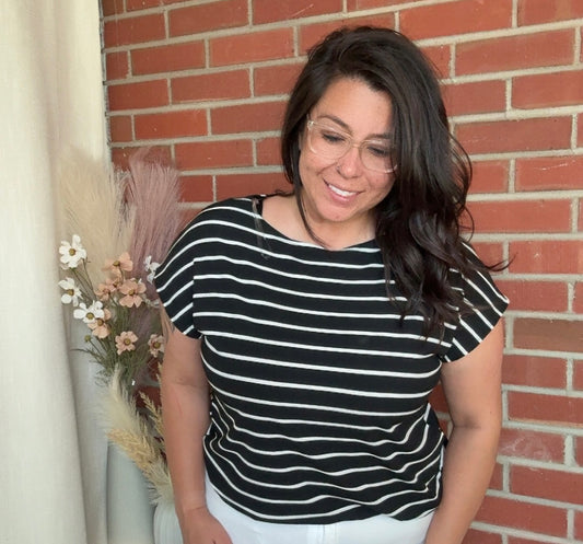 Black and White Stripe Top