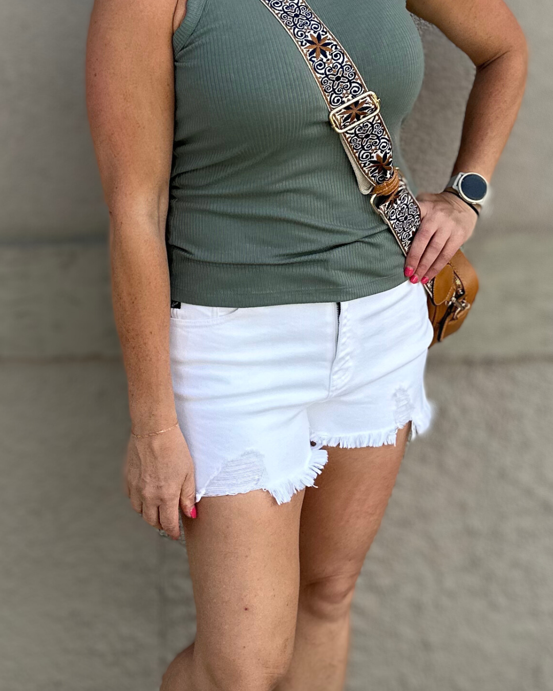 White Denim Shorts