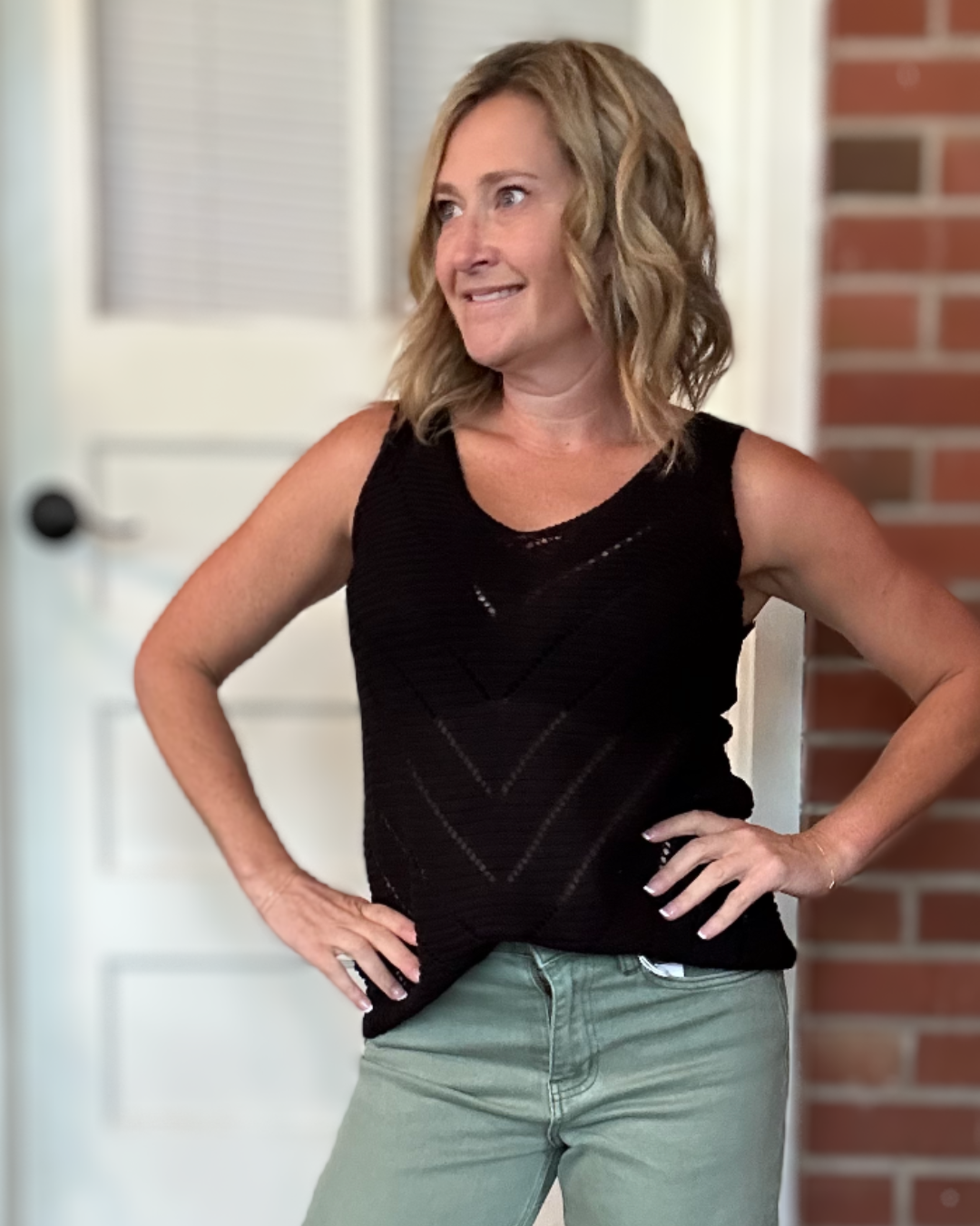 Open Stitch Tank Top