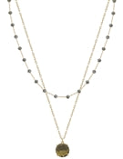 Grey Crystal Layered Necklace