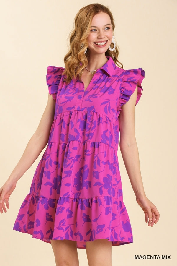 Magenta Floral Dress