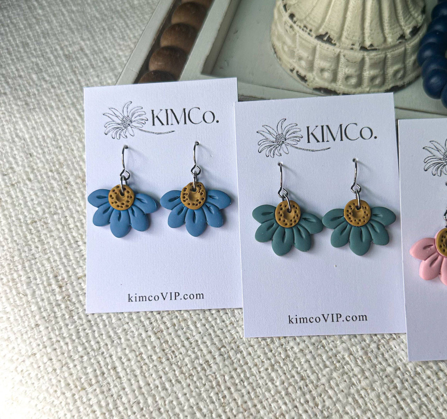 Polymer Clay Earrings - Colorful Flowers