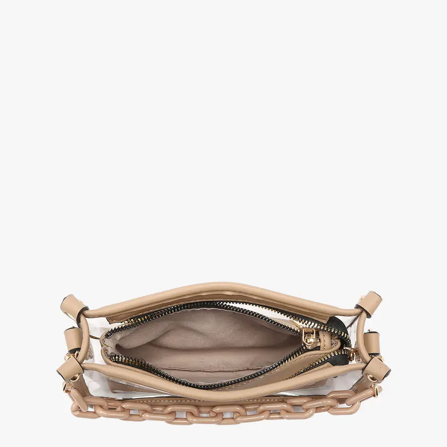 Jessica Clear Crossbody w/ Chain - Navy