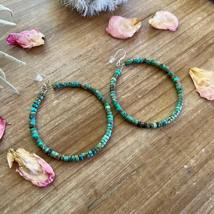Authentic Turquoise Hoop Earrings