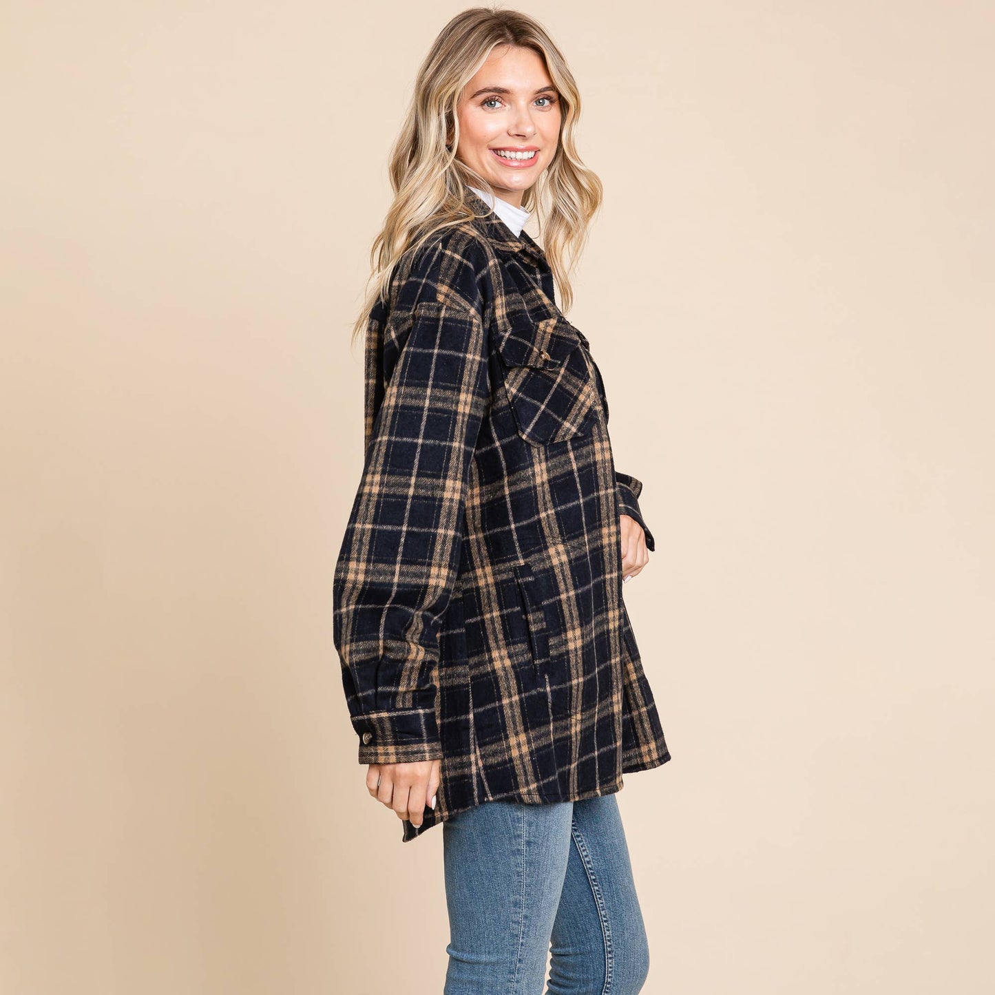 Plaid Flannel Shacket Shirt