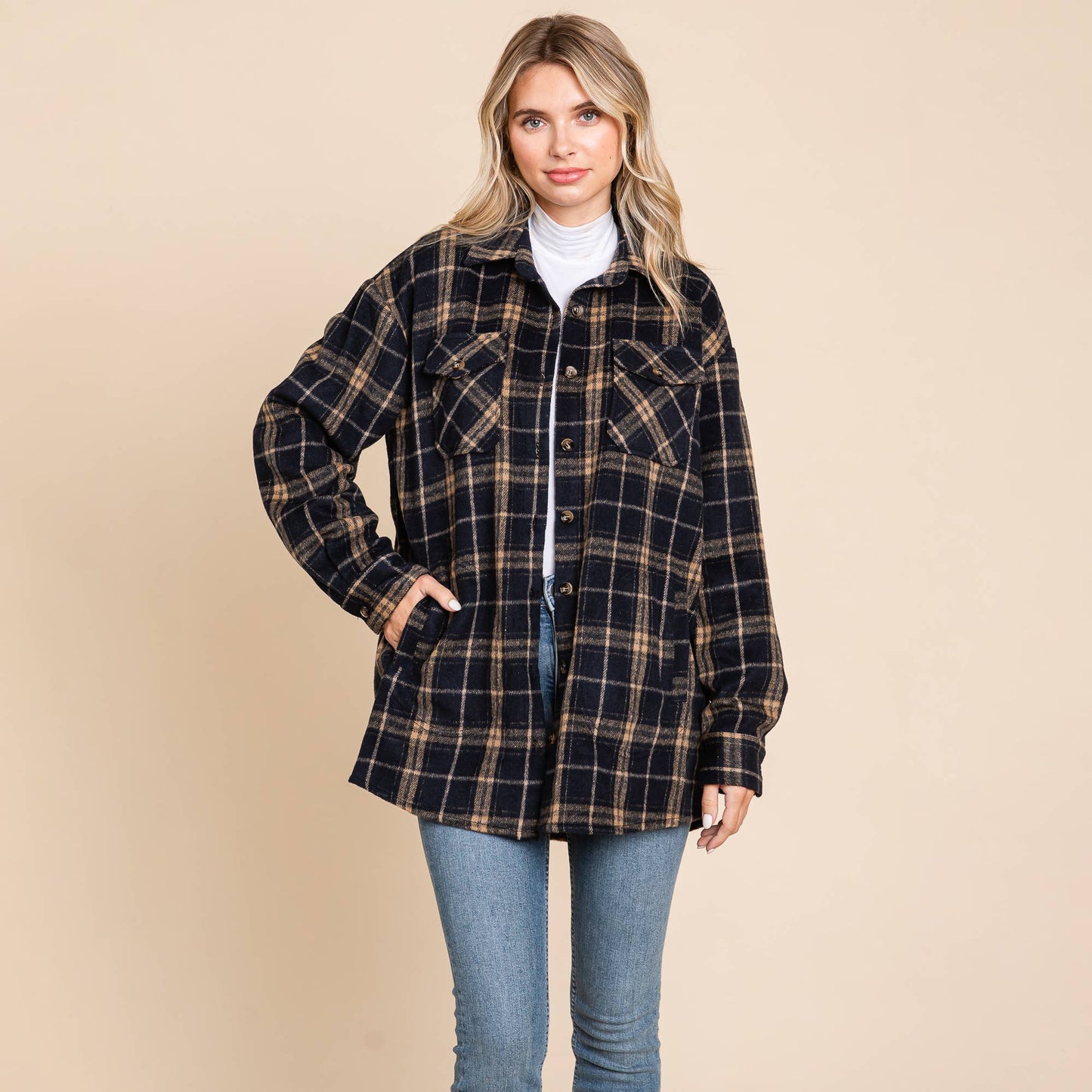 Plaid Flannel Shacket Shirt