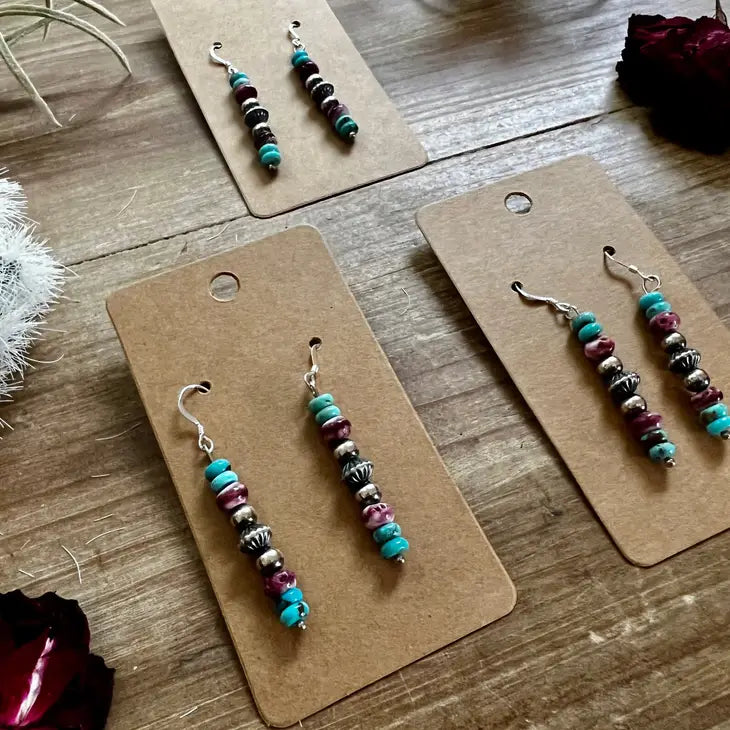 Multi-Turquoise Dangle Earrings