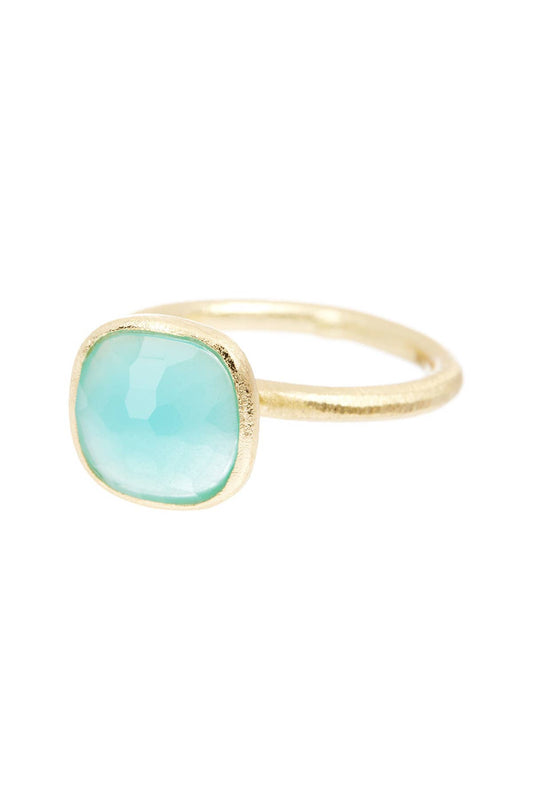 Amazonite Crystal Halo Ring