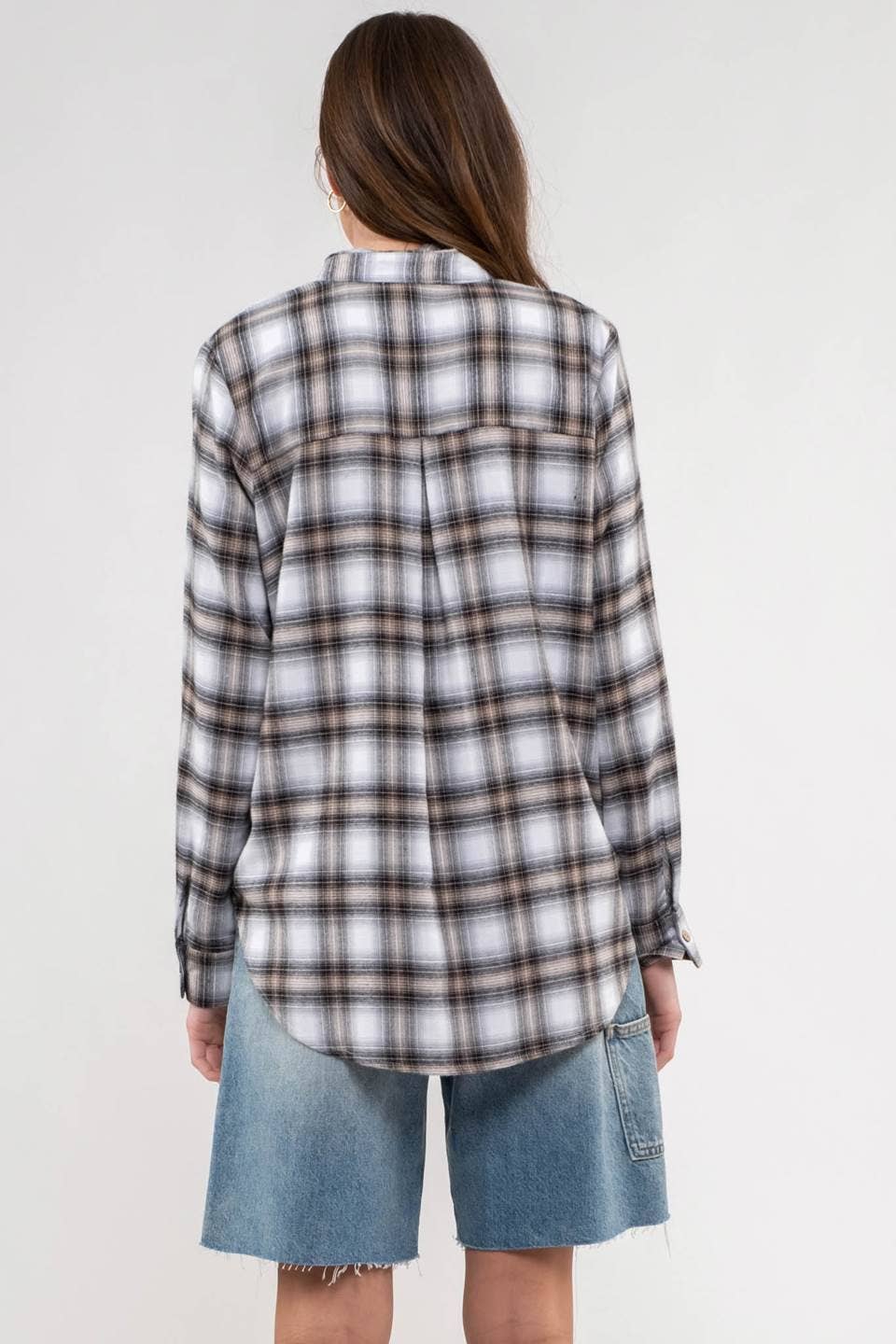 Ivory Plaid Button Shirt