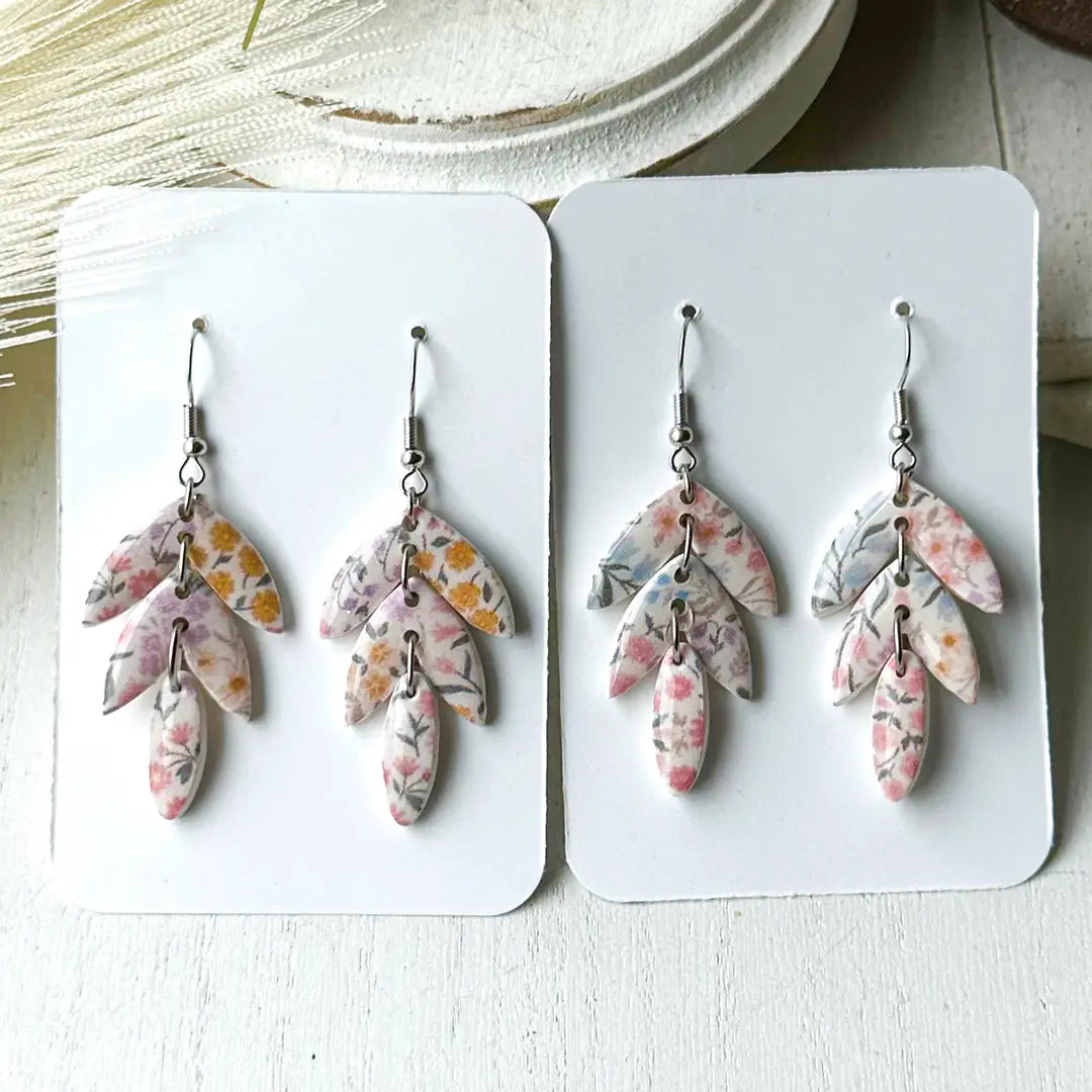 Polymer Clay Earrings - Everyday - Leaf Drop