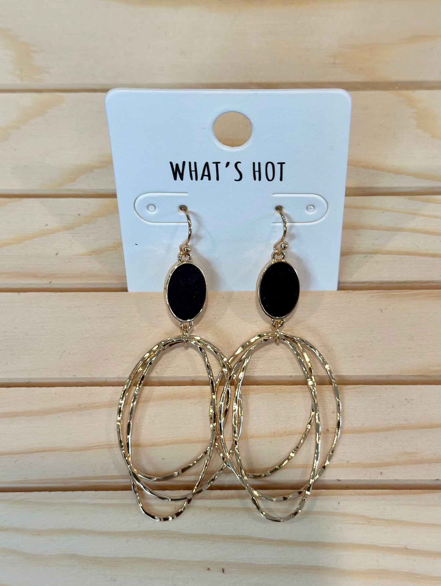 Gold Oval Drop Earrings - Three Styles