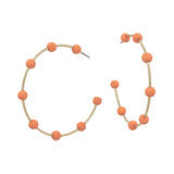 Gold and Orange Beaded Earrings