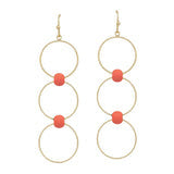Orange Triple Gold Earrings