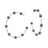 Gold and Navy Beaded Earrings