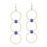 Orange Triple Gold Earrings