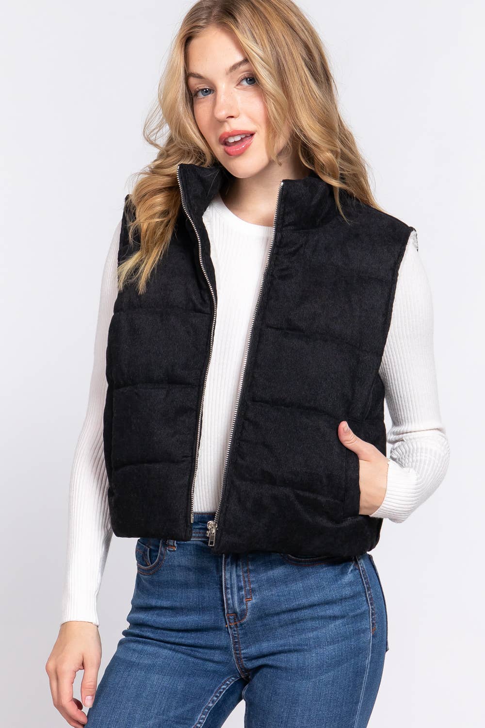 Corduroy Puffer Vest - Large