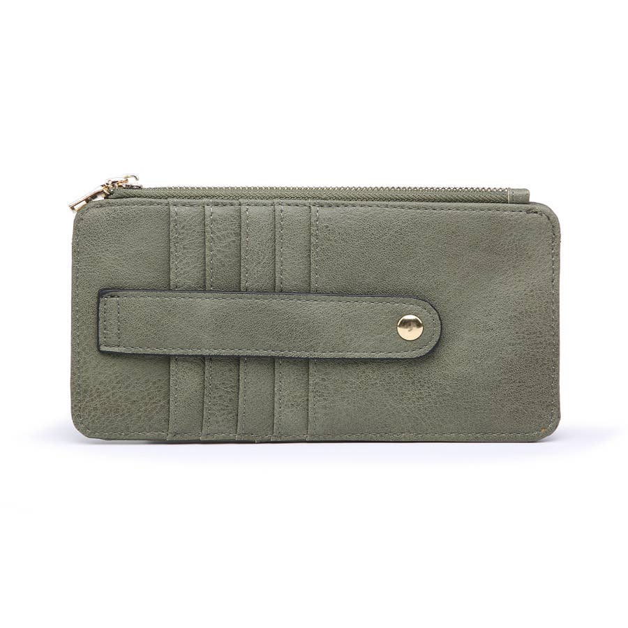 Saige Slim Card Holder Wallet- Olive