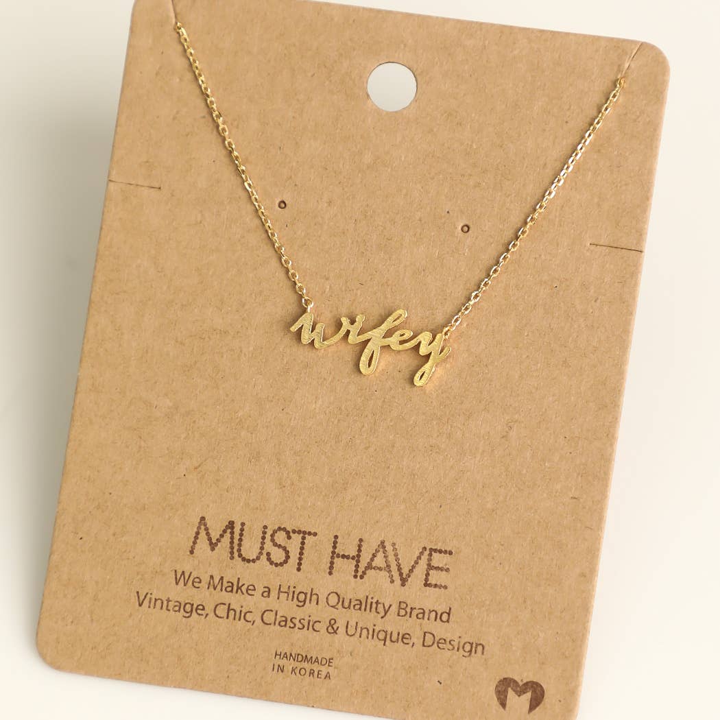 Wifey Print Necklace