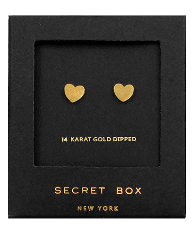 Gold Heart Studs