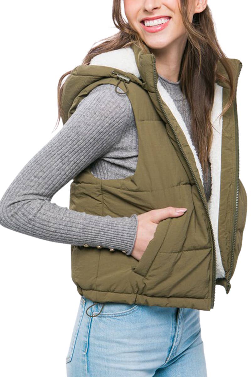 Olive Puffer Vest