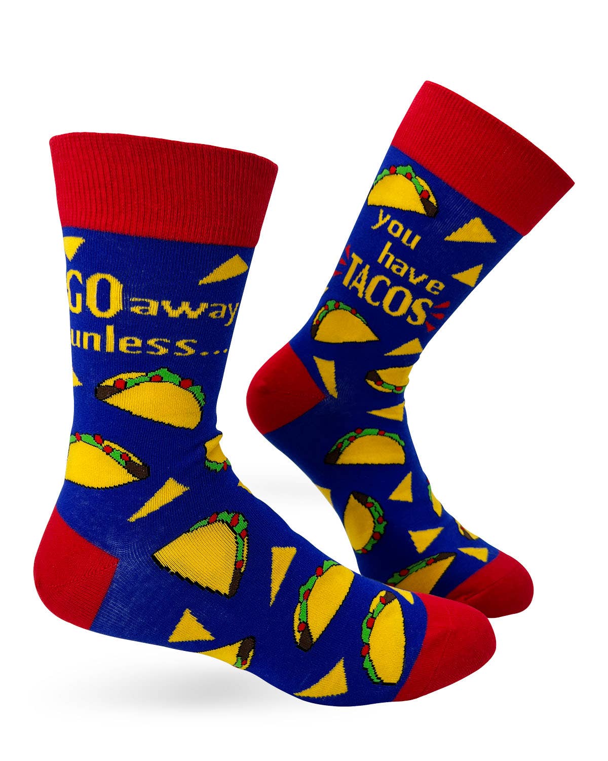 Go Away Unless You Have Tacos- Men's Novelty Crew Socks