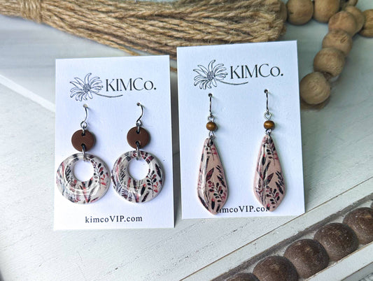 Polymer Clay Earrings - Boho Wheat Stalks