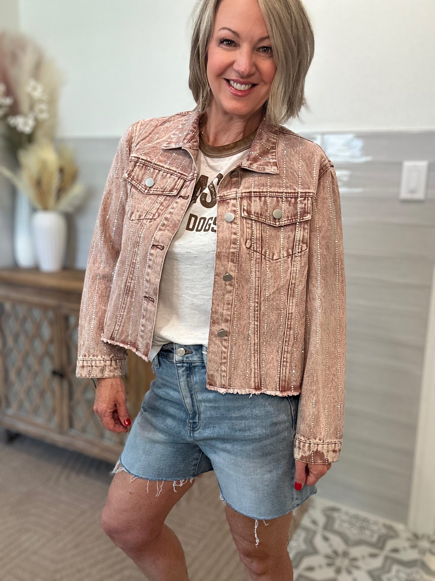 Raspberry Sparkle Denim Jacket