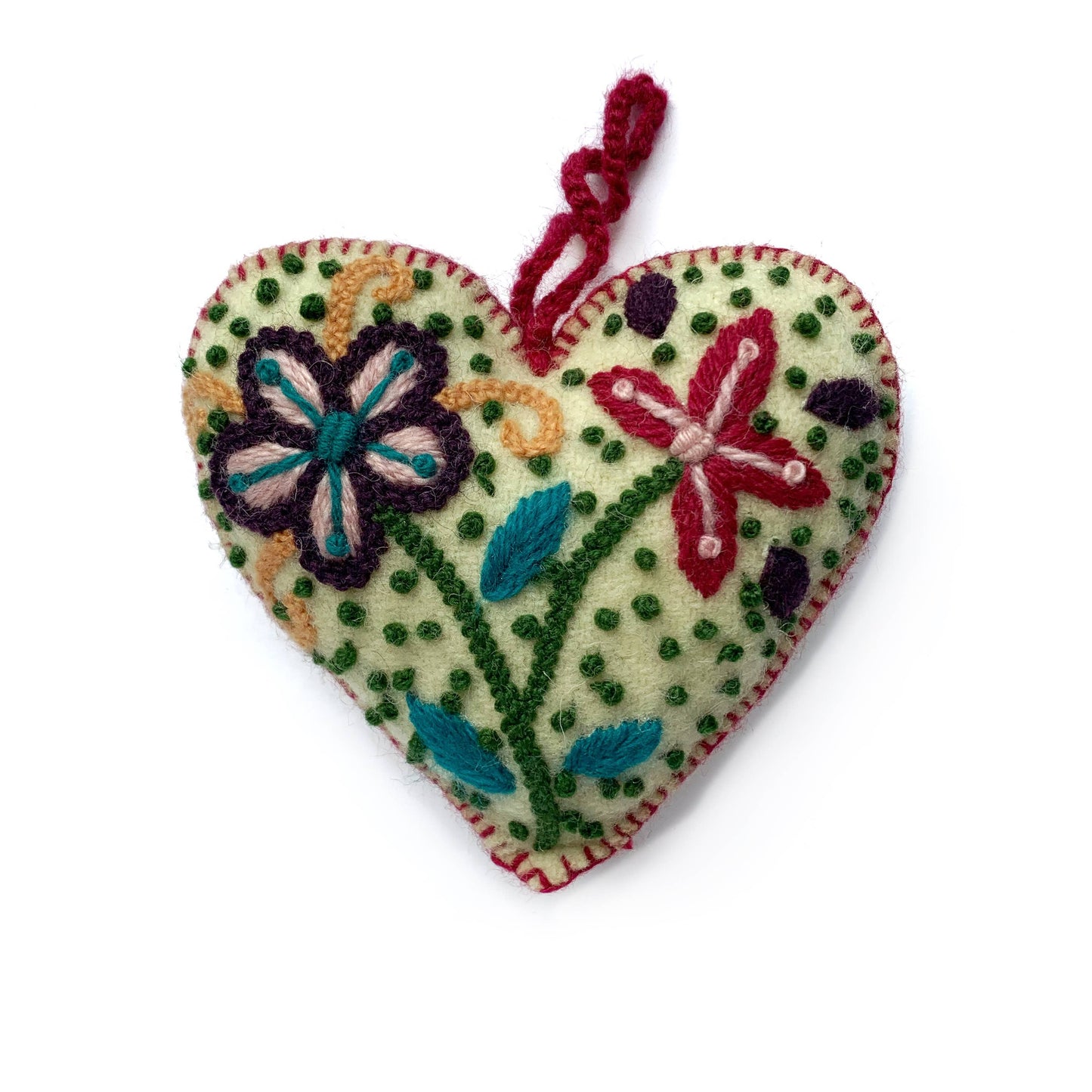 Embroidered Heart Christmas Ornament - Ornaments 4 Orphans