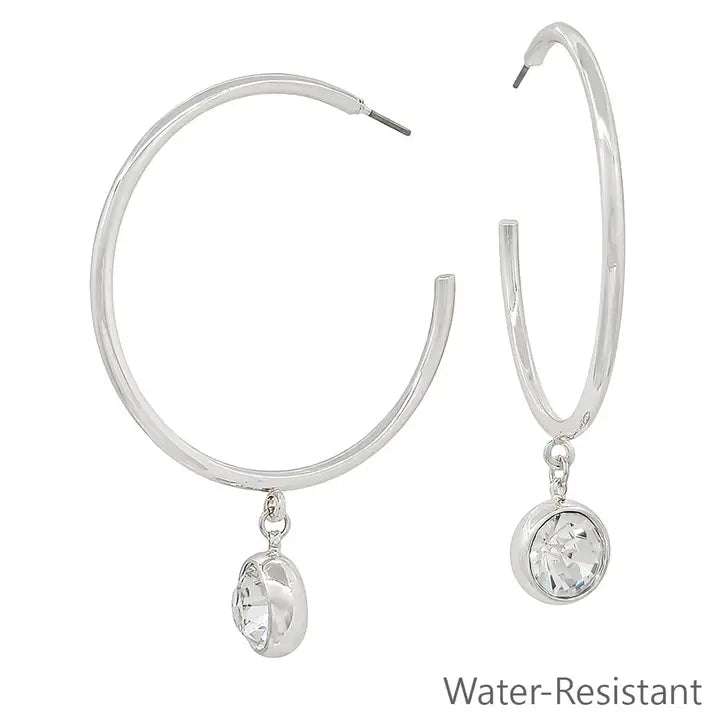 Water Resistant 2" Hoop Circle Earrings