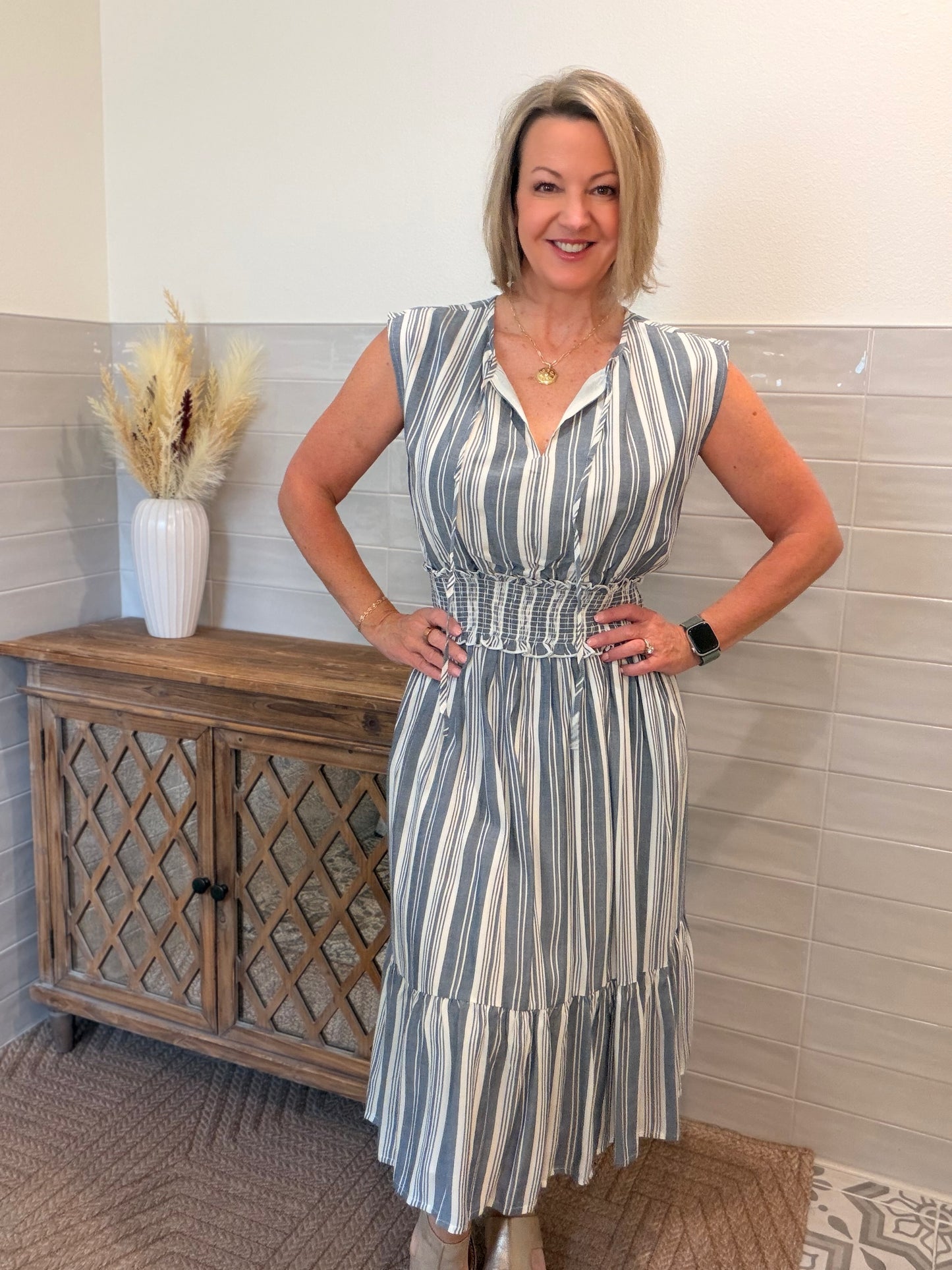 Timeless Stripe Midi Dress