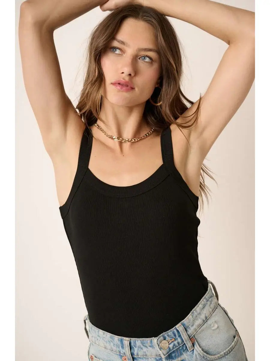 Soft Ribbed Square Neck Tank Tops - Several Colors