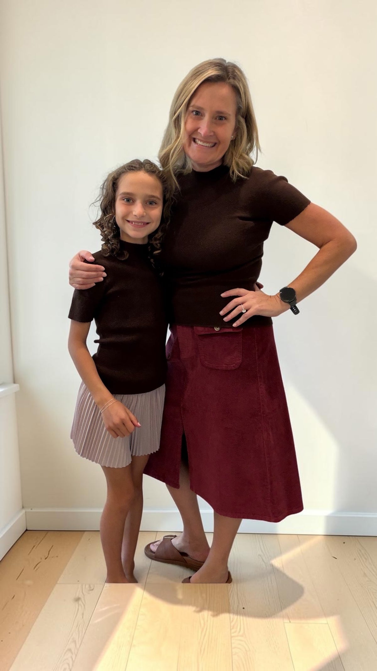 Corduroy Midi Skirt - Wine