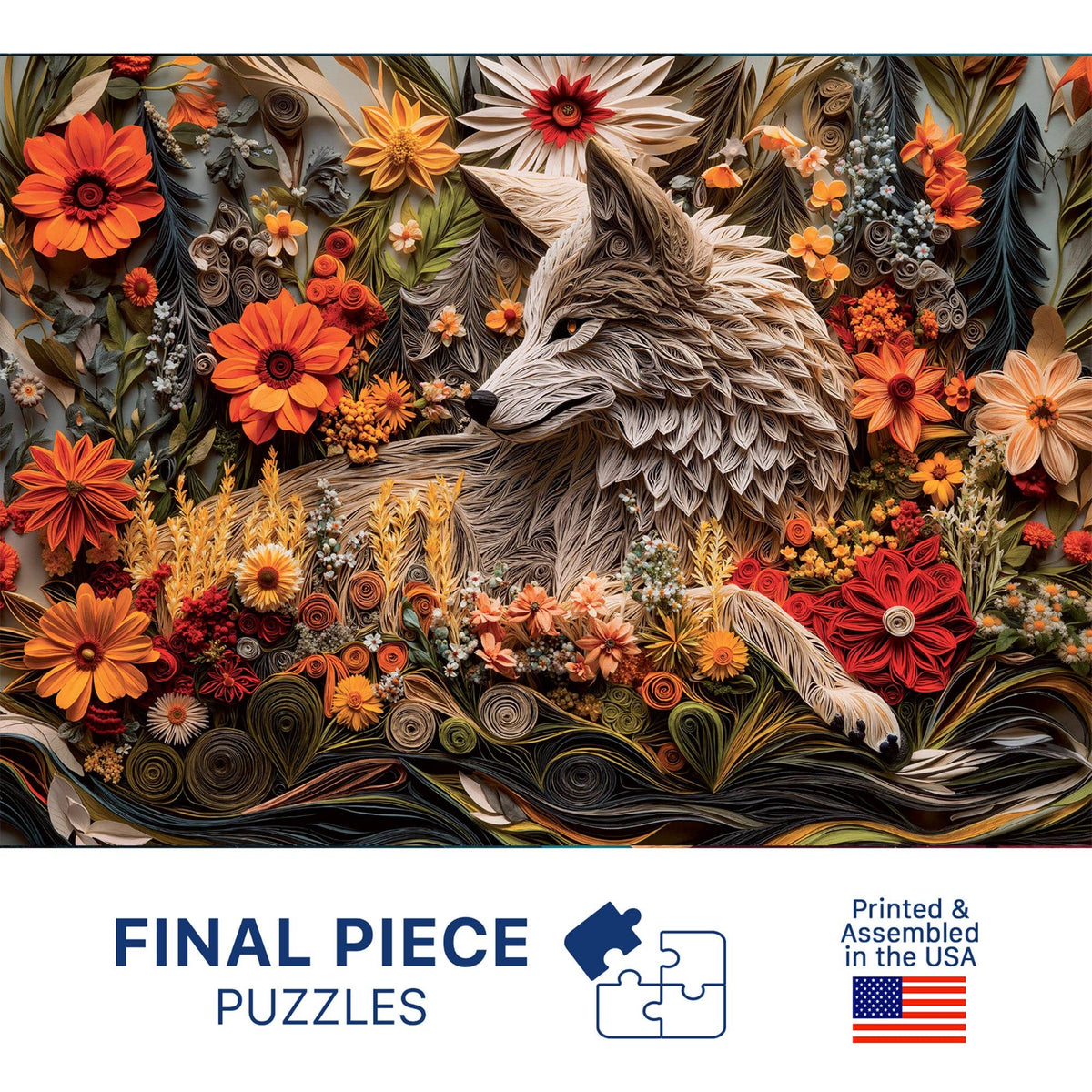 Wildflower Wolf Puzzle - 500 Piece